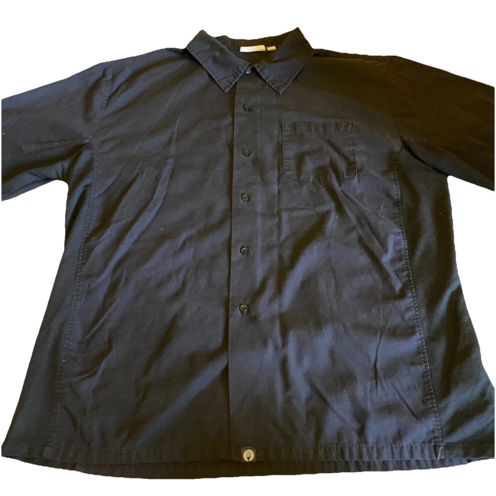 Chef Works Short Sleeve Button Up T-Shirt Black‎ Men's Size Extra Large Top Mens